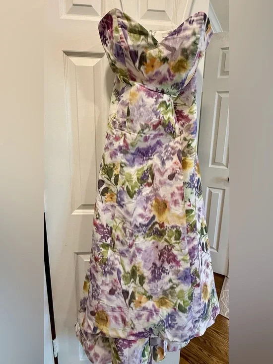 Badgley Mischka Floral Taffeta Strapless Gown. NWT - Picture 10 of 10